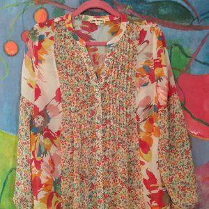 Beautiful Colorful Hope Springs Button Down Top